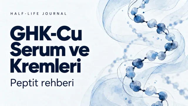 Blue chain illustration on a light background for the GHK-Cu Serums and Creams guide
